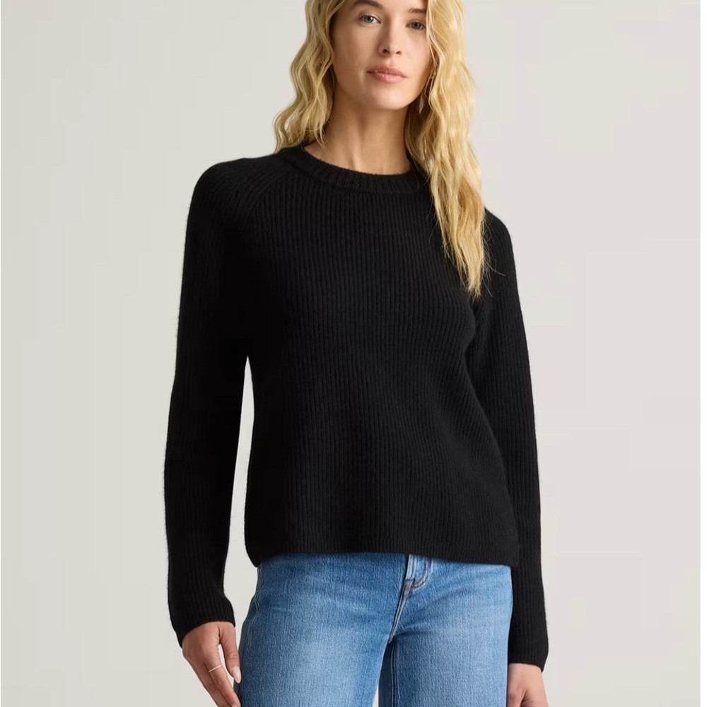 Quince Mongolian Cashmere Fisherman Crewneck Sweater for Women